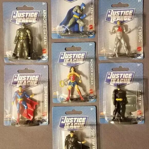 Set of (7) "Justice League" Superhero Mini Figures - DC Comics - Superman Batman - Picture 2 of 11